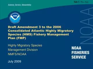 Draft Amendment 3 to the 2006 Consolidated Atlantic Highly Migratory Species (HMS) Fishery Management Plan (FMP)