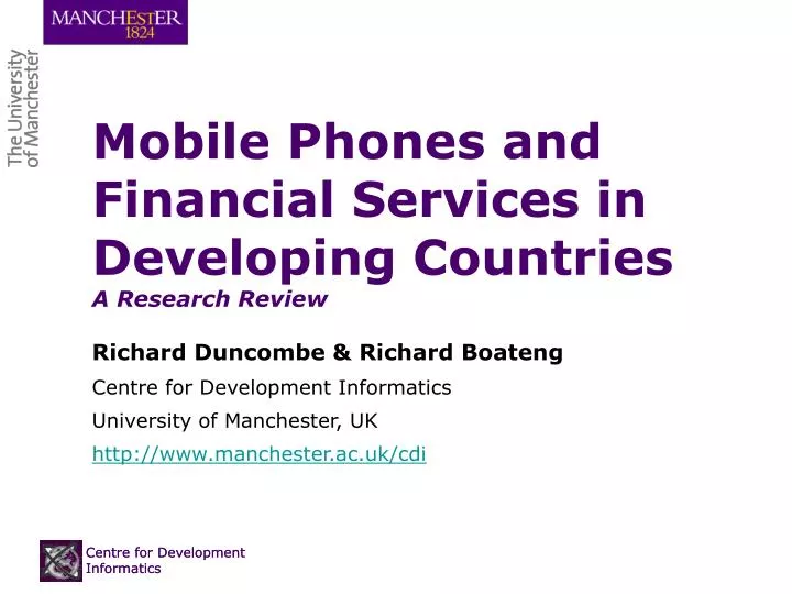 mobile phones and financial services in developing countries a research review