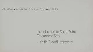 Introduction to SharePoint Document Sets