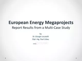 European Energy Megaprojects Report Results from a Multi-Case Study