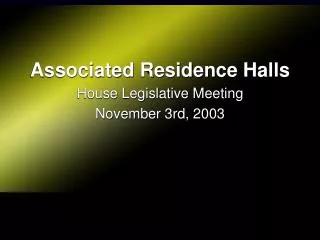 Associated Residence Halls