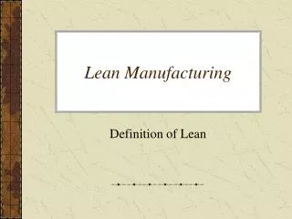 lean manufacturing