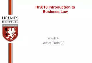 HI5018 Introduction to Business Law