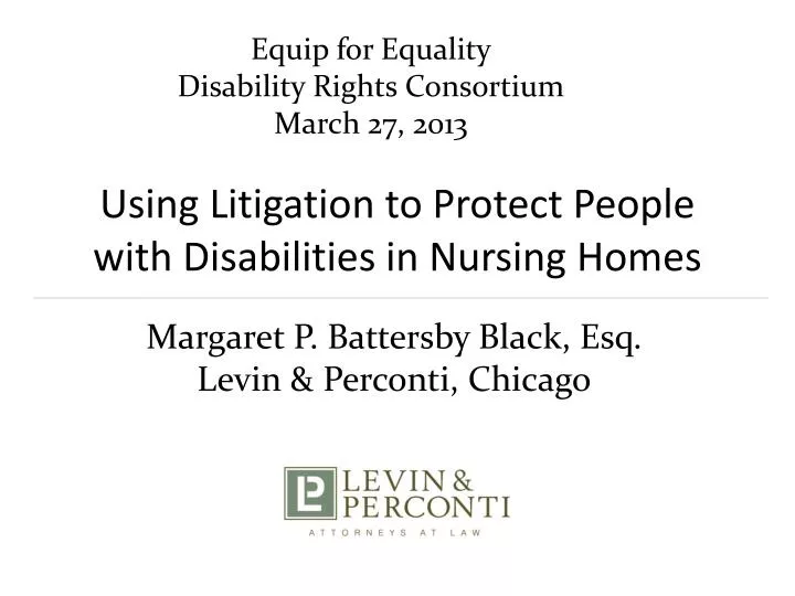using litigation to protect people with disabilities in nursing homes