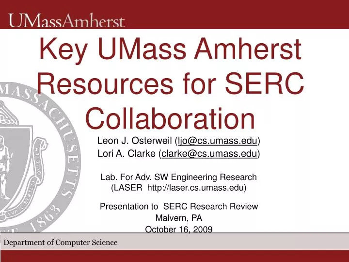 key umass amherst resources for serc collaboration