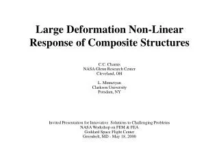 Large Deformation Non-Linear Response of Composite Structures