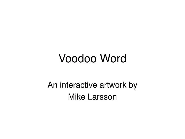 voodoo word