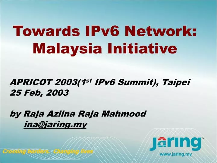 towards ipv6 network malaysia initiative