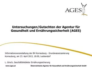 untersuchungen gutachten der agentur f r gesundheit und ern hrungssicherheit ages