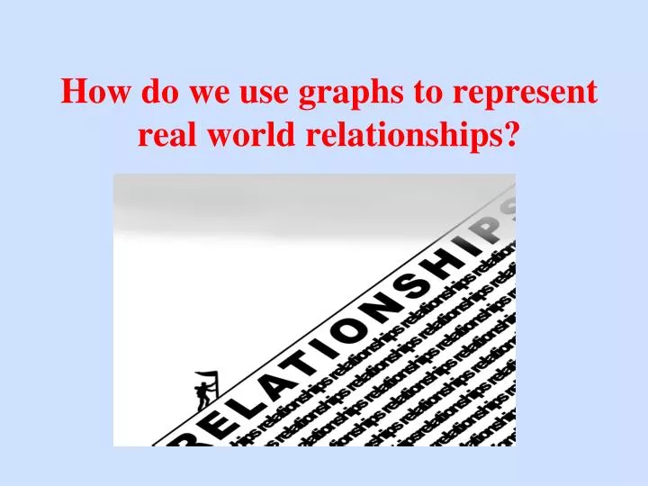 how do we use graphs to represent real world relationships