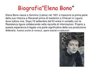 biografia elena bono