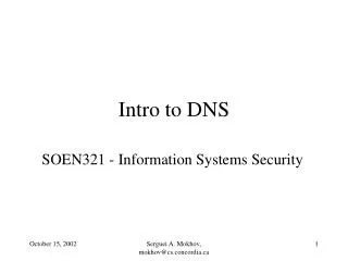 Intro to DNS