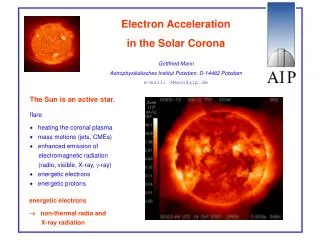 Electron Acceleration in the Solar Corona