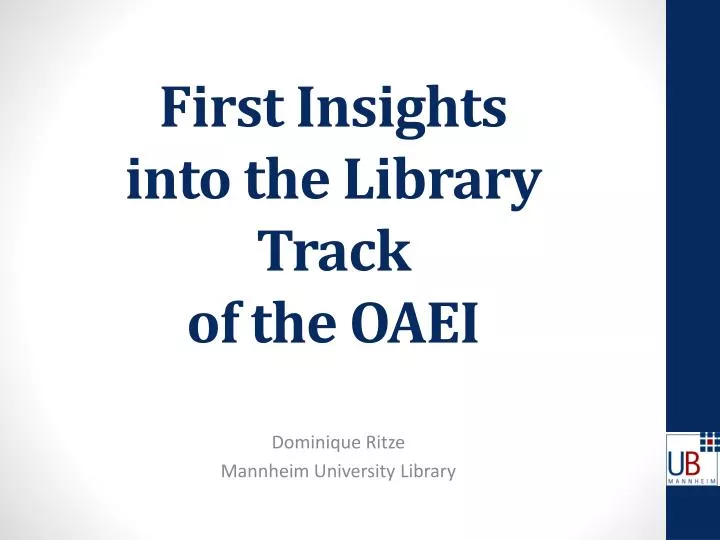 first insights into the library track of the oaei