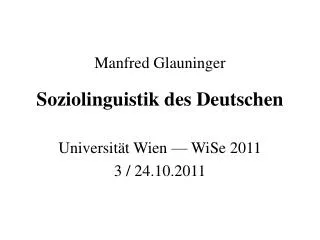 manfred glauninger soziolinguistik des deutschen