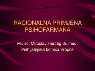 racionalna primjena psihofarmaka