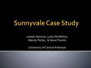 Sunnyvale Case Study