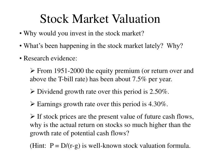 stock market valuation
