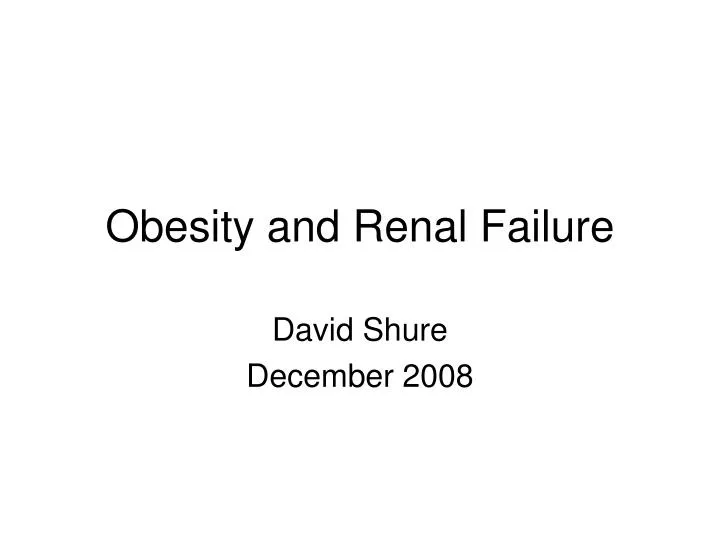 obesity and renal failure