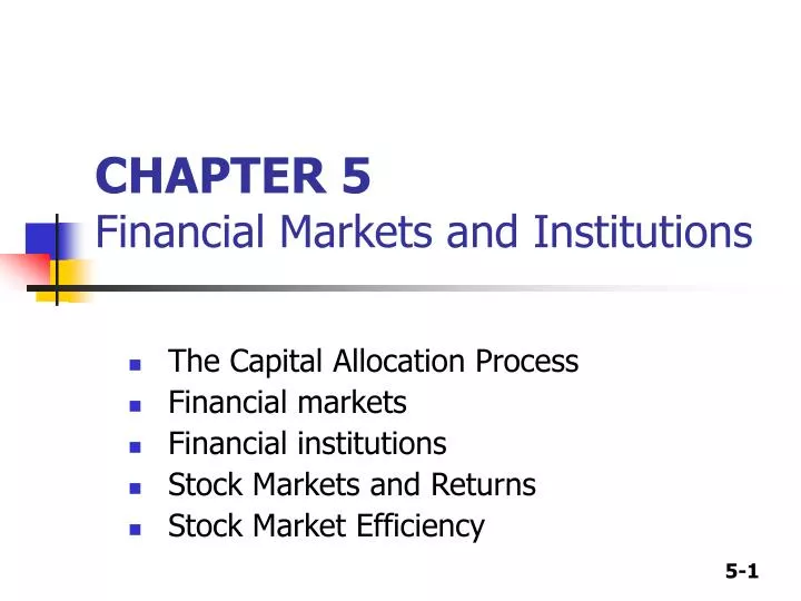 chapter 5 financial markets and institutions