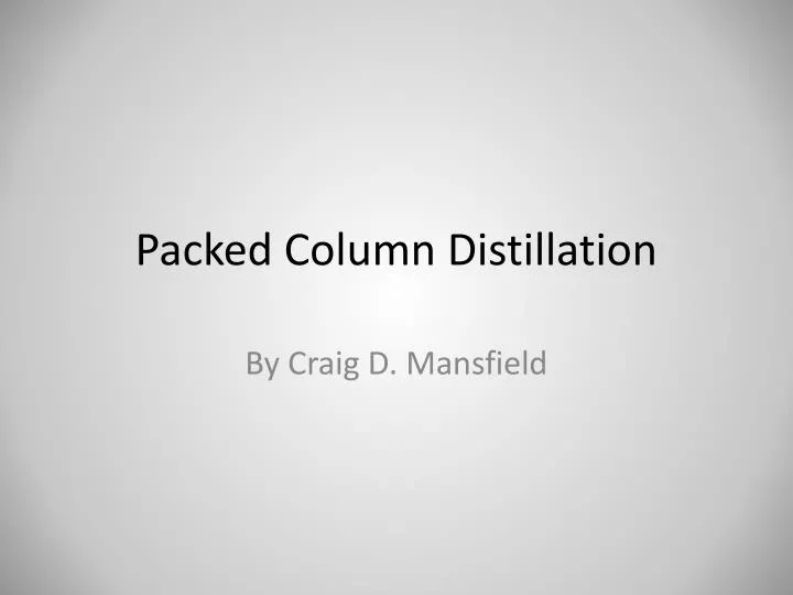 packed column distillation