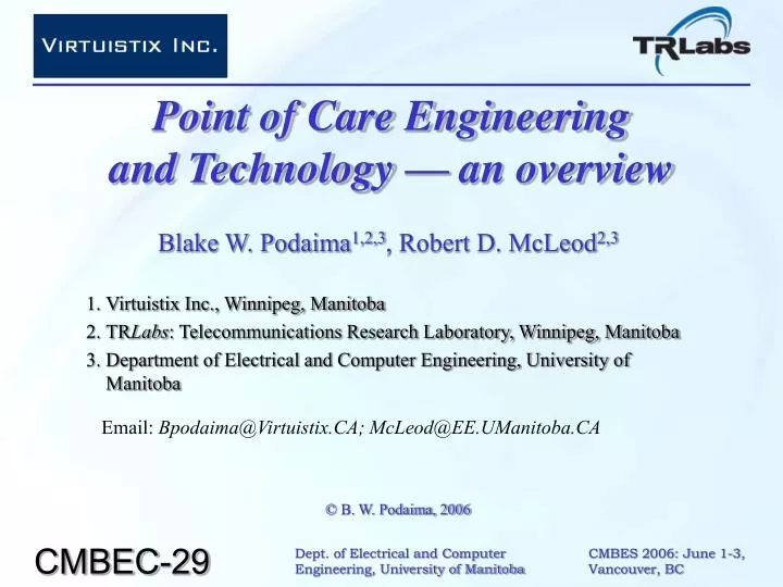 point of care engineering and technology an overview