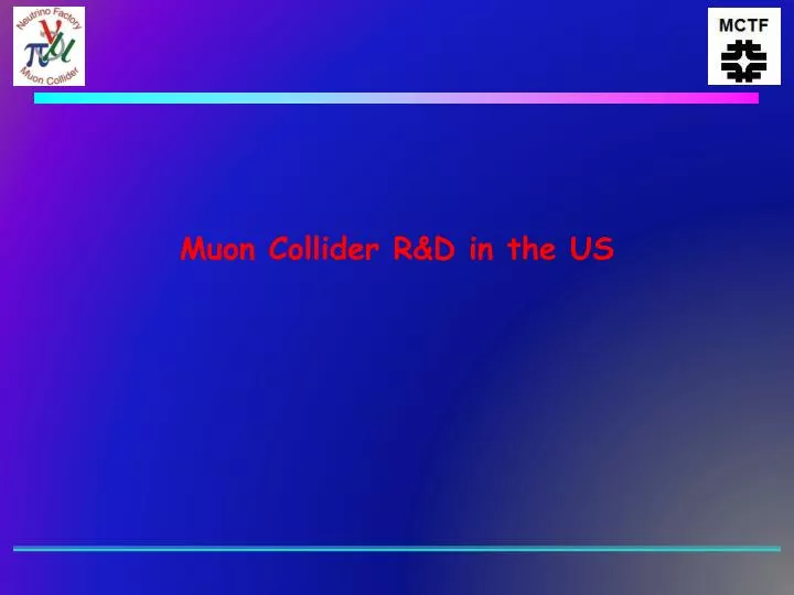 muon collider r d in the us