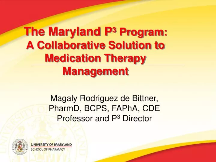 the maryland p 3 program a collaborative solution to medication therapy management