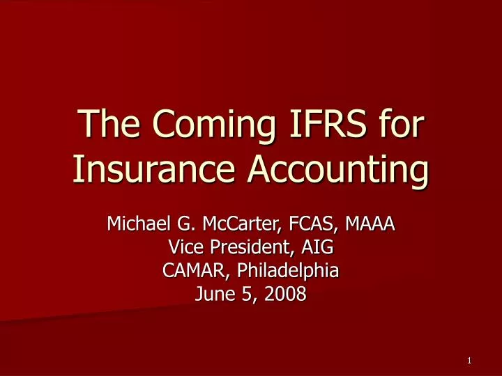 the coming ifrs for insurance accounting