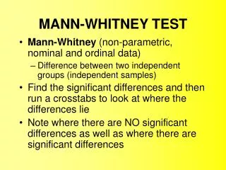 MANN-WHITNEY TEST