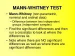 MANN-WHITNEY TEST - slide 1