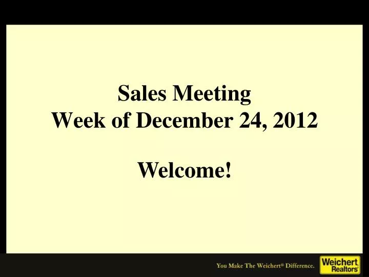 sales meeting week of december 24 2012