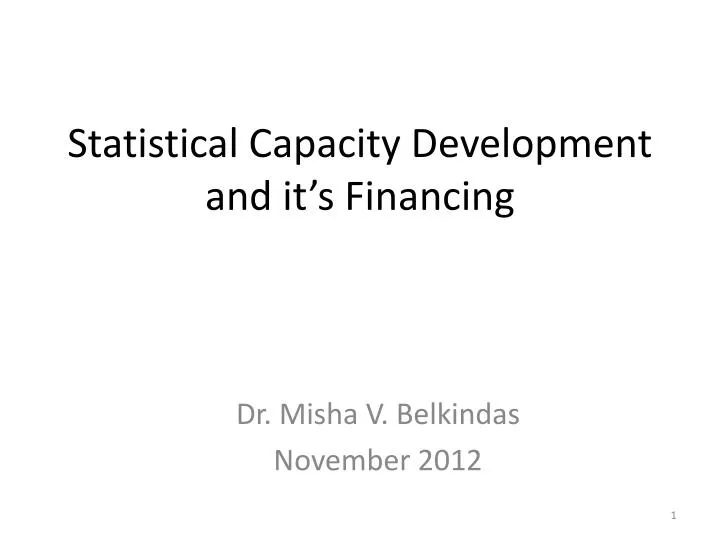 statistical capacity development and it s financing