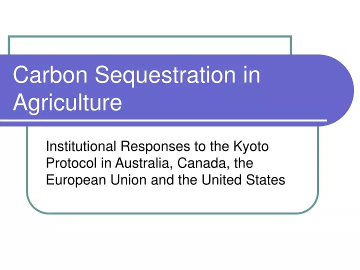 carbon sequestration in agriculture