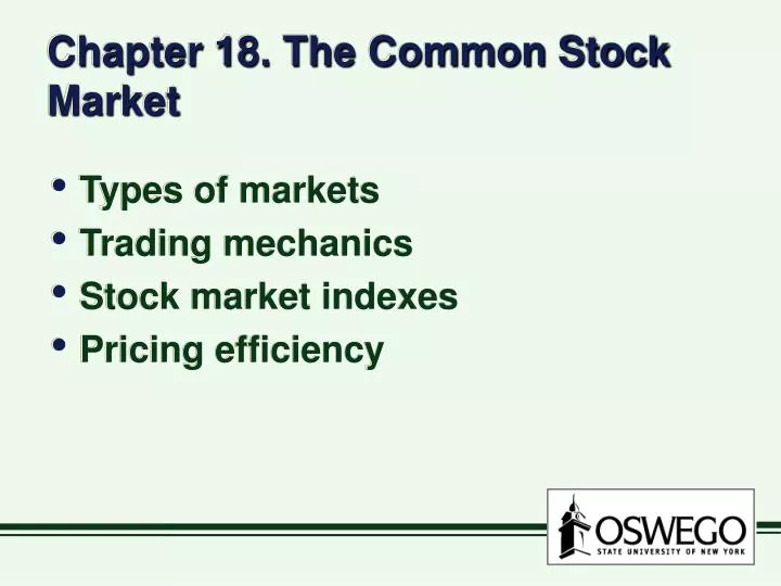 chapter 18 the common stock market