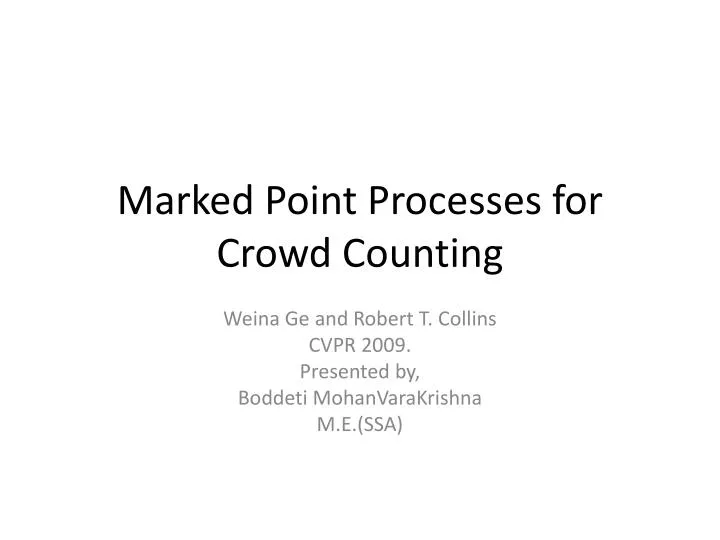 marked point processes for crowd counting