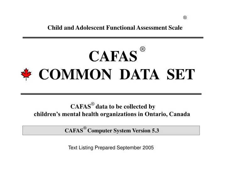 cafas common data set