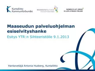 maaseudun palveluohjelman esiselvityshanke