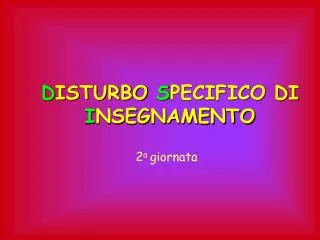 d isturbo s pecifico di i nsegnamento