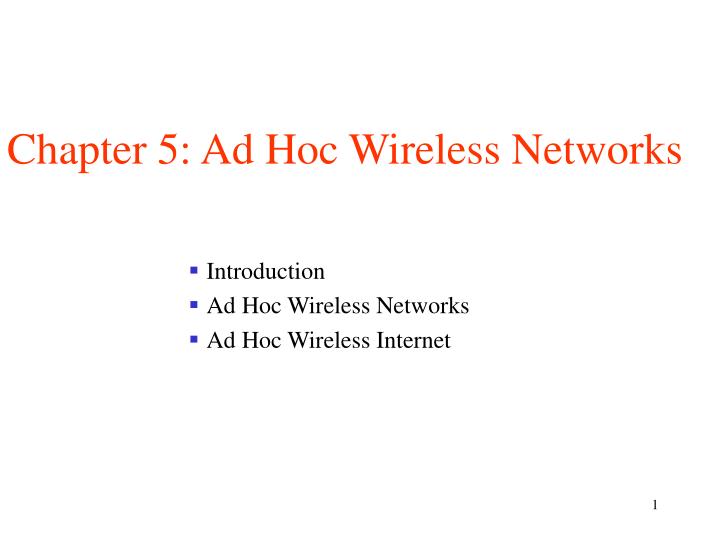 chapter 5 ad hoc wireless networks