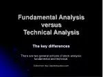 Fundamental Analysis versus Technical Analysis
