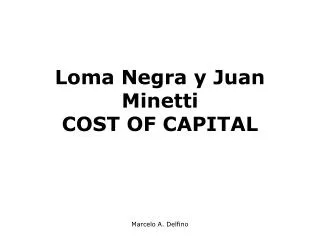 loma negra y juan minetti cost of capital
