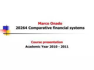 Marco Onado 20264 Comparative financial systems
