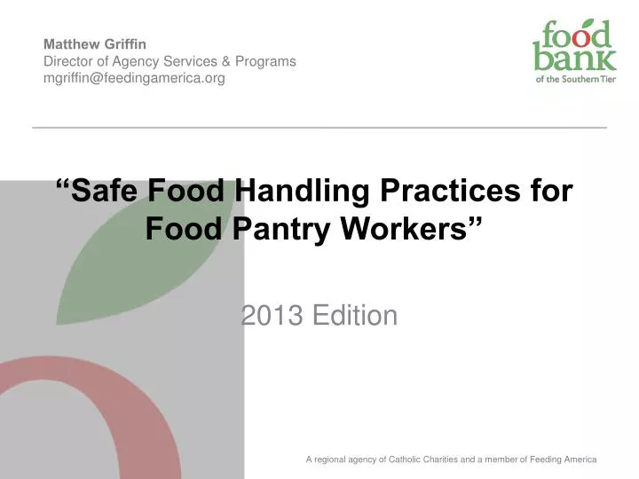 safe food handling practices for food pantry workers
