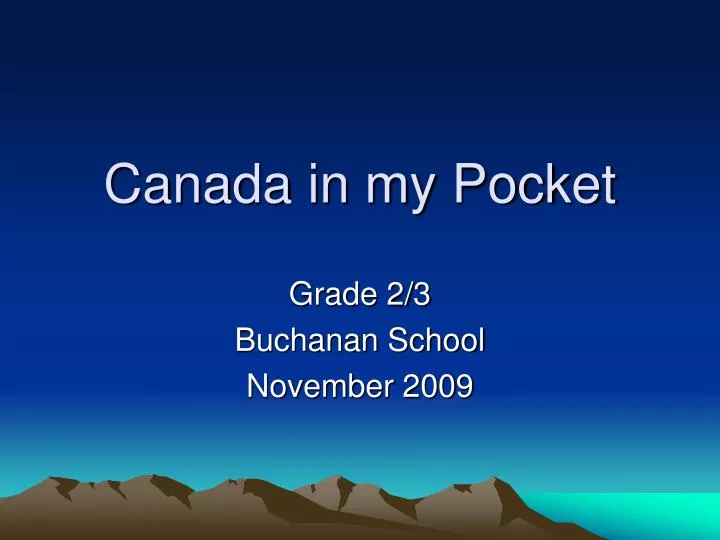 canada in my pocket