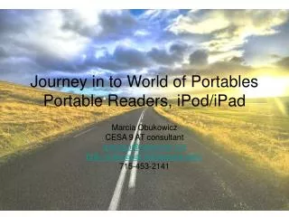 Journey in to World of Portables Portable Readers, iPod/iPad