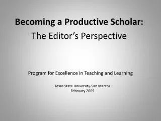 program for excellence in teaching and learning