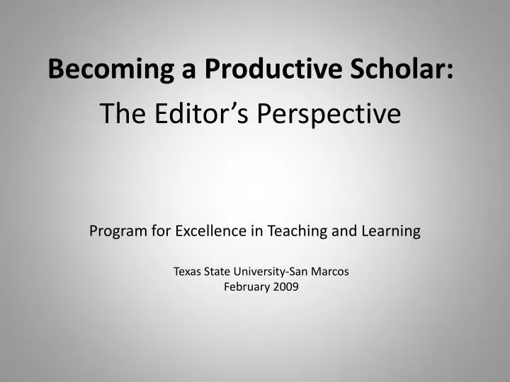 program for excellence in teaching and learning