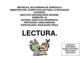 REPUBLICA BOLIVARIANA DE VENEZUELA. MINISTERIO DEL PODER POPULAR PARA LA EDUCACION SUPERIOR. INSTITUTO UNIVERSITARIO AV