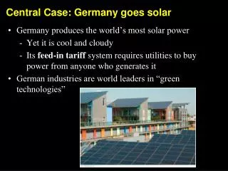 Central Case: Germany goes solar